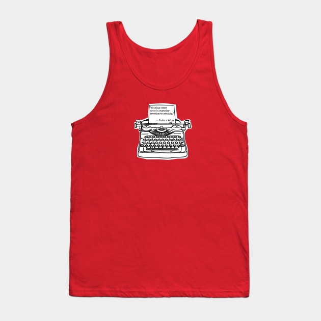 Welty Reading Comes Out, White Background and Border Tank Top by Phantom Goods and Designs